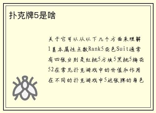 扑克牌5是啥